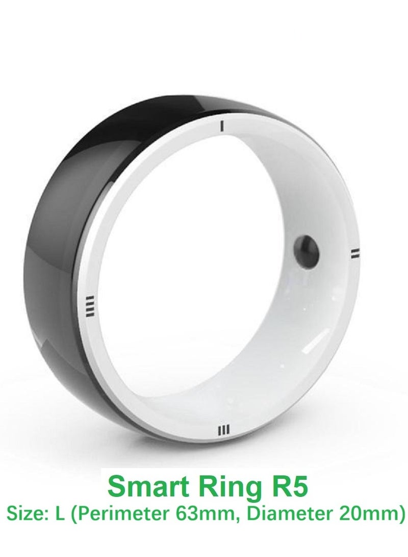 JAKCOM Smart Ring JAKCOM R5 Newest Intelligent Wearable Device, Build-in 6 RFID Cards, 128GB Wireless Disk Sharing, 2 Health Stones, NFC Functions for iPhone/Android, Tai Chi Design makes you full of Luck, Size: L (Perimeter longer than 63mm, Diameter 20mm) - Image 1